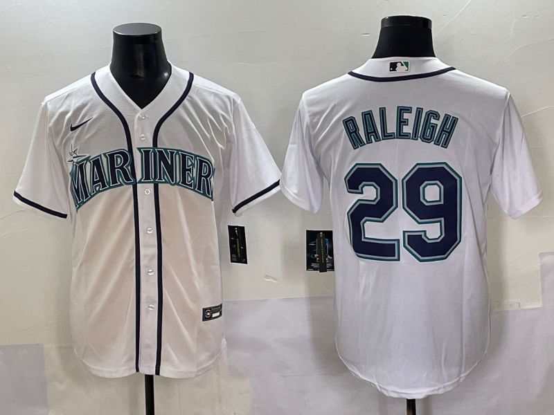Men 2025 Seattle Mariners #29 Raleigh White Game Nike MLB Jersey style 1->texas rangers->MLB Jersey